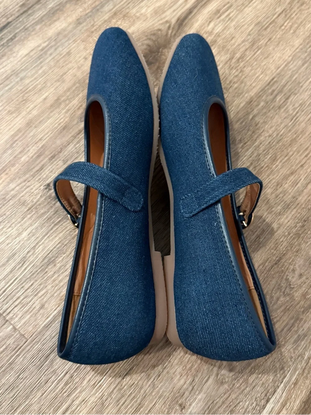 J. Jill Mary Jane Flats Women’s Sz 8.5 Indigo Denim Preppy Academia Minimalist